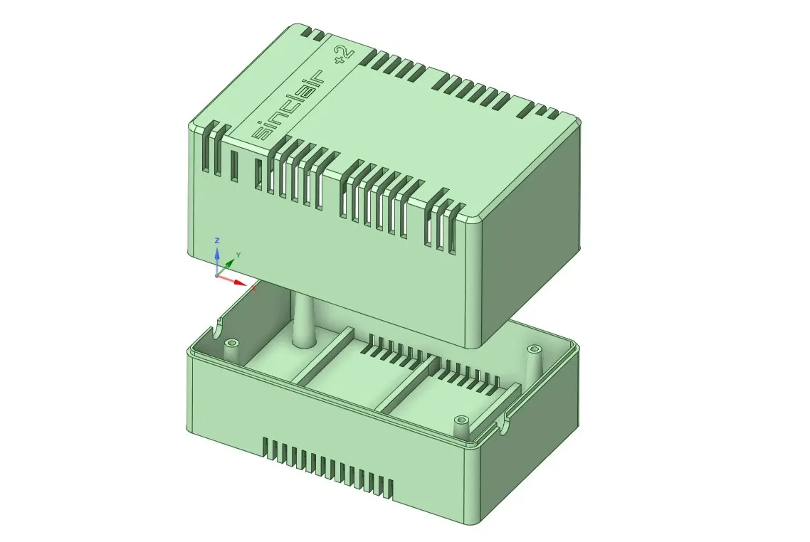 3D model krabičky zdroje vytvořený dle dodaných rozměrů jako podklad pro vlastní tisk zákazníka.